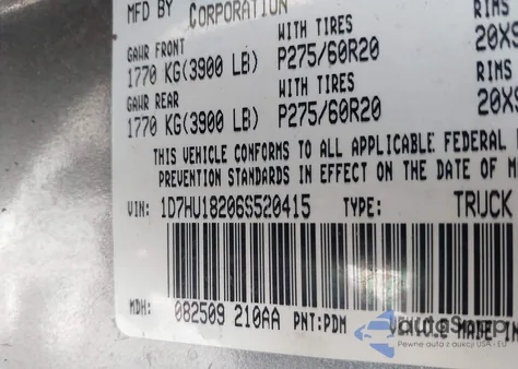 2006 Dodge Ram 2500 Slt/Trx4 Off Road/Sport/Power Wagon z USA, uszkodzony, nr VIN 3D7KS28C56G259249